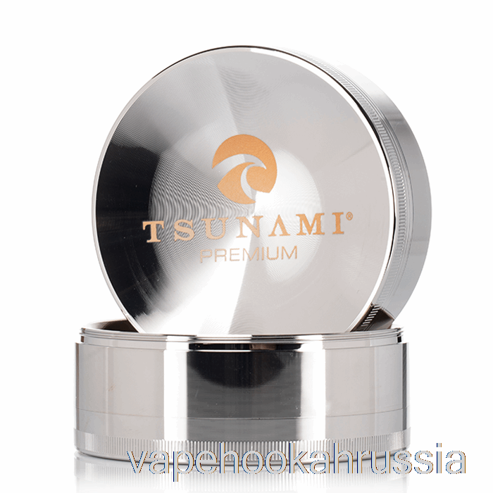 Vape Juice Tsunami 3,9 дюйма, 4-секционная кофемолка с затонувшей вершиной, серебро (100 мм)